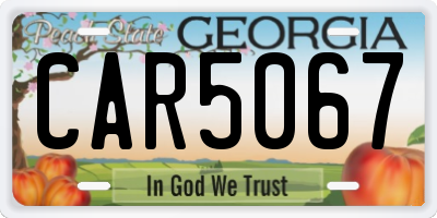 GA license plate CAR5067