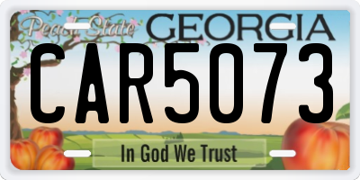 GA license plate CAR5073