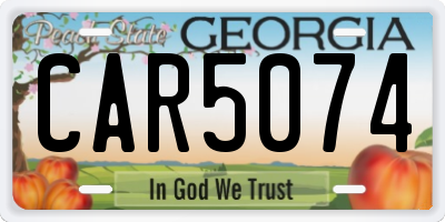 GA license plate CAR5074