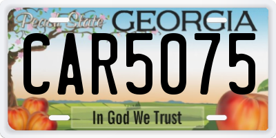 GA license plate CAR5075