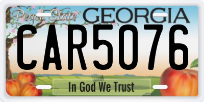 GA license plate CAR5076