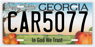 GA license plate CAR5077