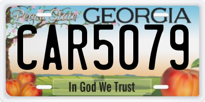 GA license plate CAR5079