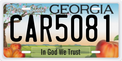 GA license plate CAR5081