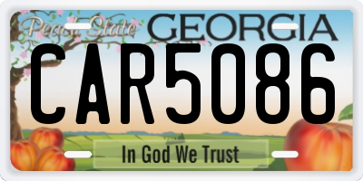 GA license plate CAR5086