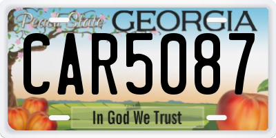 GA license plate CAR5087