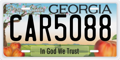 GA license plate CAR5088