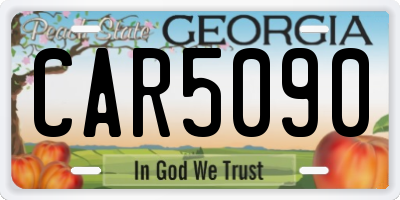 GA license plate CAR5090