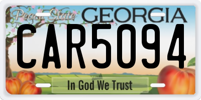 GA license plate CAR5094