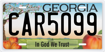 GA license plate CAR5099