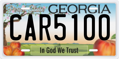 GA license plate CAR5100