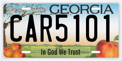 GA license plate CAR5101