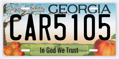 GA license plate CAR5105