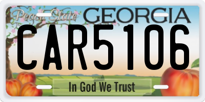 GA license plate CAR5106