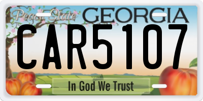 GA license plate CAR5107