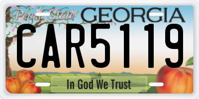 GA license plate CAR5119