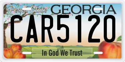 GA license plate CAR5120