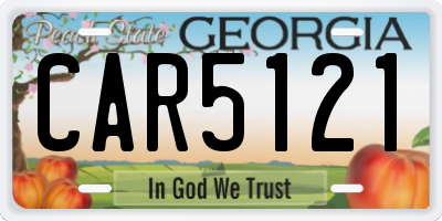 GA license plate CAR5121