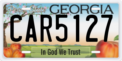 GA license plate CAR5127