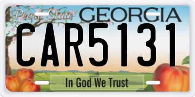 GA license plate CAR5131