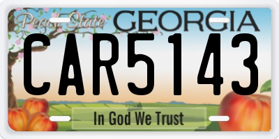 GA license plate CAR5143