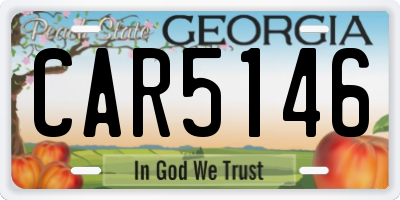 GA license plate CAR5146