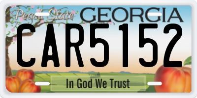 GA license plate CAR5152