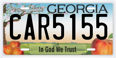 GA license plate CAR5155