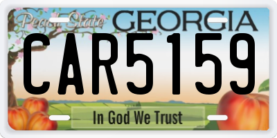 GA license plate CAR5159