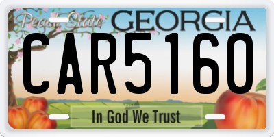 GA license plate CAR5160