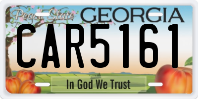 GA license plate CAR5161