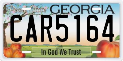 GA license plate CAR5164