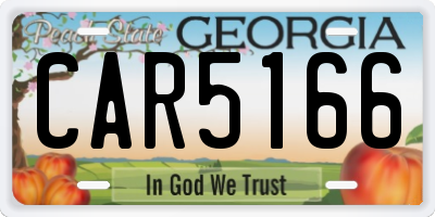 GA license plate CAR5166