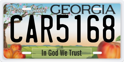 GA license plate CAR5168