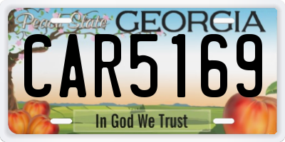 GA license plate CAR5169