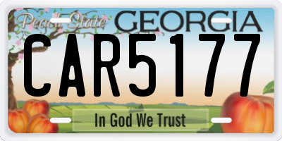 GA license plate CAR5177