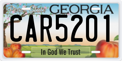 GA license plate CAR5201