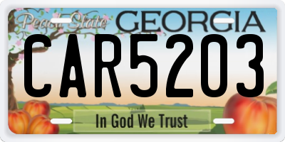 GA license plate CAR5203