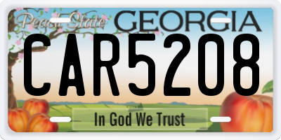 GA license plate CAR5208