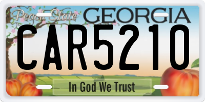 GA license plate CAR5210