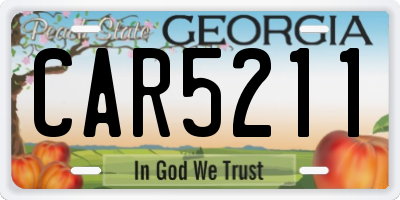 GA license plate CAR5211