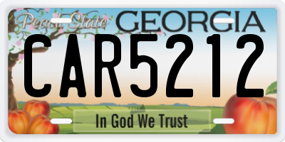 GA license plate CAR5212