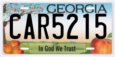 GA license plate CAR5215