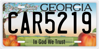 GA license plate CAR5219