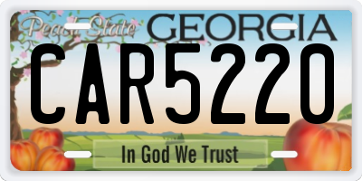 GA license plate CAR5220