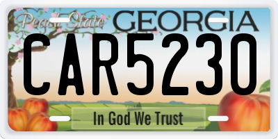 GA license plate CAR5230