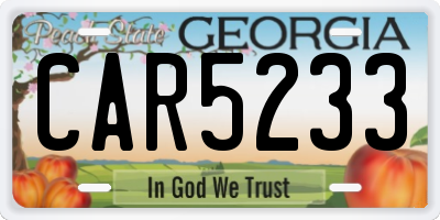 GA license plate CAR5233
