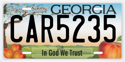 GA license plate CAR5235