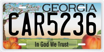 GA license plate CAR5236