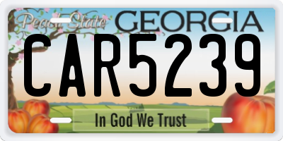 GA license plate CAR5239